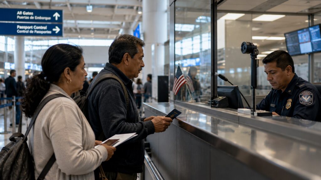Detenciones de ICE en aeropuertos, algo cada vez más frecuente en Estados Unidos.