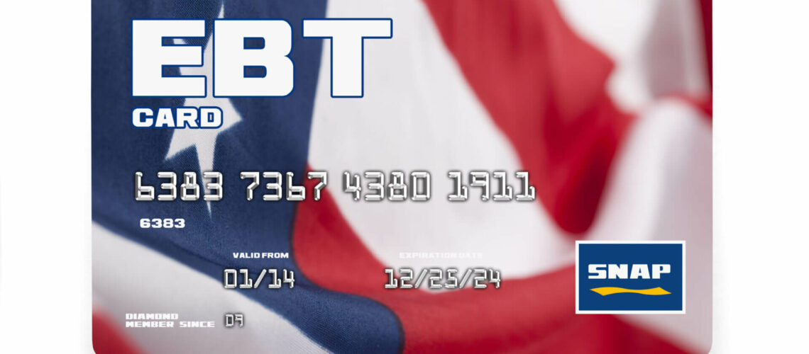 Government EBT Snap Card Isolated on White Background.