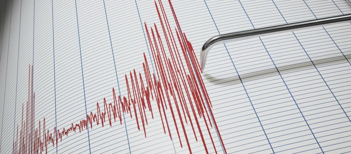 Lie detector or seismograph for earthquake detection. 3D rendered illustration.